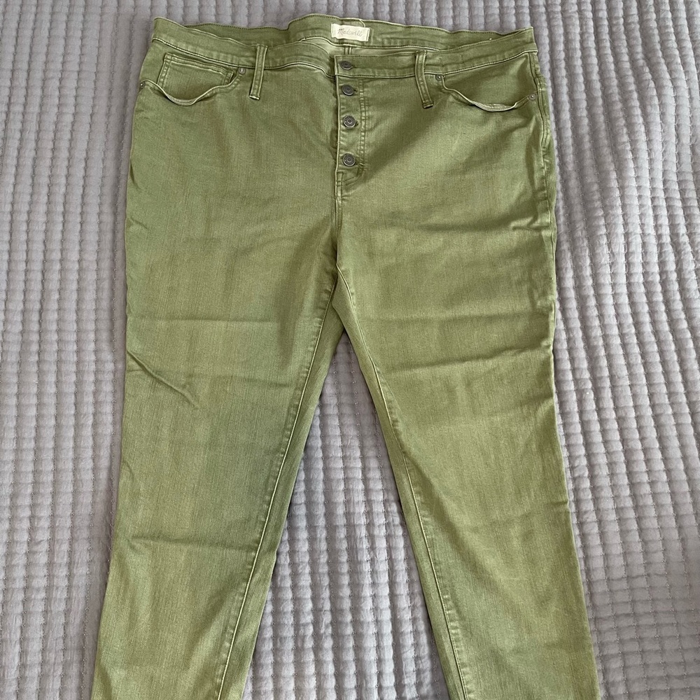 Women’s Size 22W 36 Skinny Jeans Olive Green Madewell